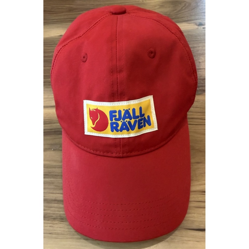 Fjallraven Greenland Original Cap Red L/XL Adjustable Logo Patch Outdoor Hat
